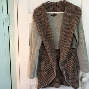 Baciano shawl collar two-tone wrap sweater S